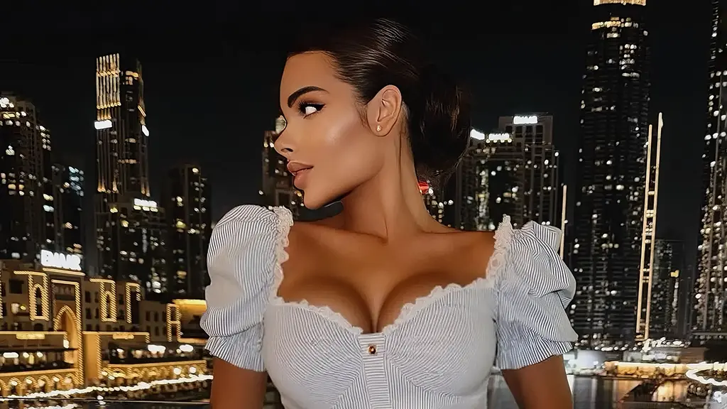 Lena shfaqet magjepsëse në mbrëmjen e ndriçuar urbane